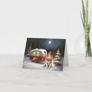 Golden Retriever Caravan Christmas Adventure Card