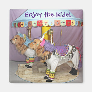 Golden Retriever Carousel Magnet