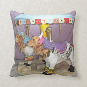 Golden Retriever Carousel Throw Pillow