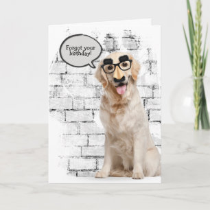 Golden Retriever carte d'anniversaire tardive