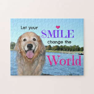 Golden Retriever Change the World Jigsaw Puzzle