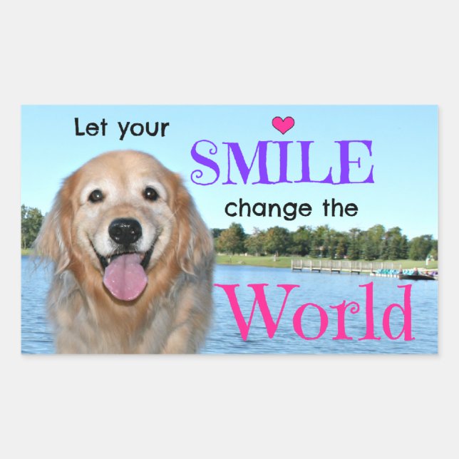 Golden Retriever Change the World Sticker (Front)