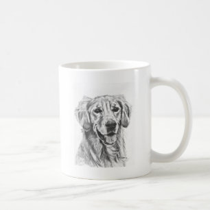 Golden Retriever Charcoal Sketch Coffee Mug