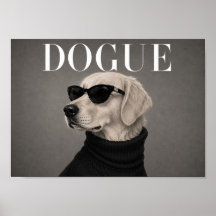 Golden Retriever Chic Fashion Dog Art Print