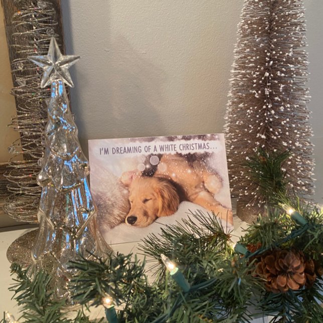 Golden Retriever Chien blanc carte de Noël (Créateur téléchargé)