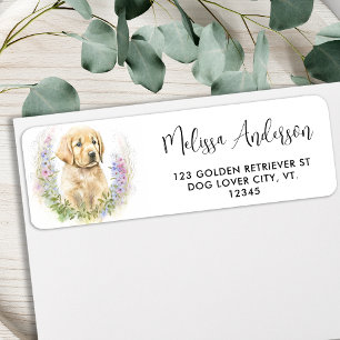 Golden Retriever Chien Chien Chiot Floral Adresse