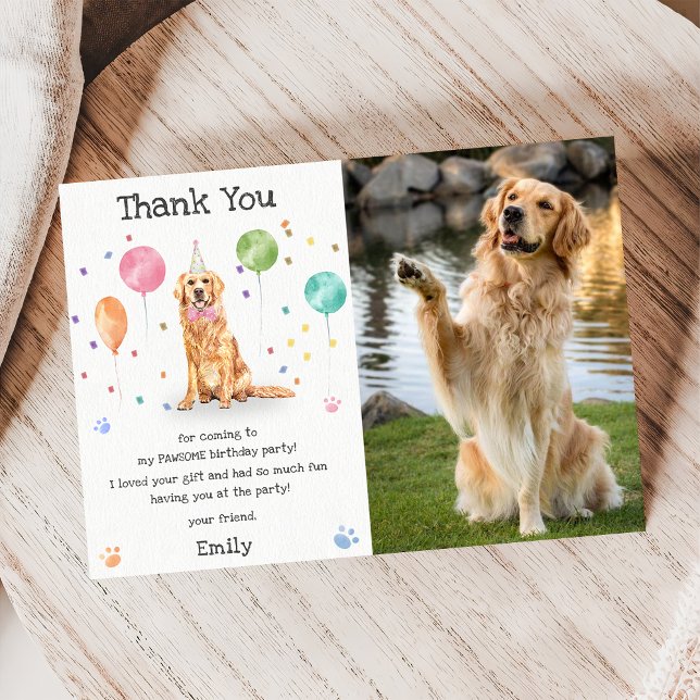 Golden Retriever Chien chiot Carte de remerciement (Créateur téléchargé)