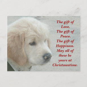 Golden Retriever chien chiot de Noël carte postale