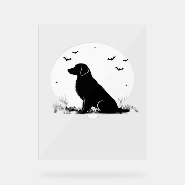 Golden Retriever Chien - Halloween Moon Silhouette (Recto)