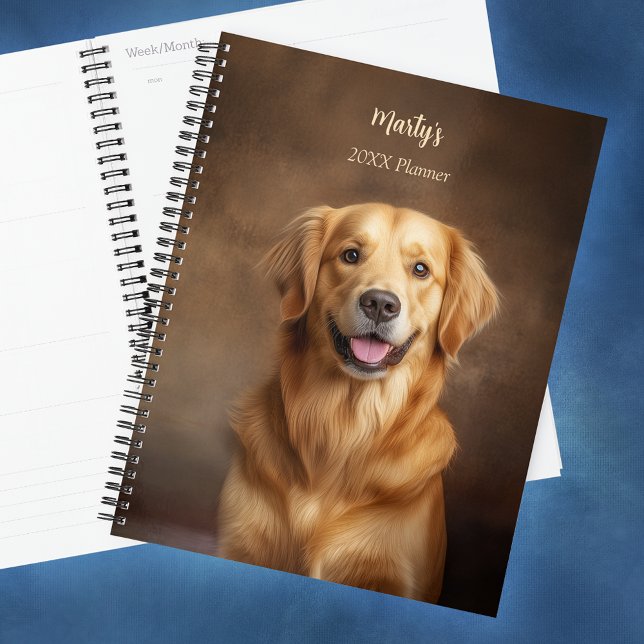 Golden Retriever Chien Personnalisé annuel (Golden Retriever Dog Personalized Yearly Planner)