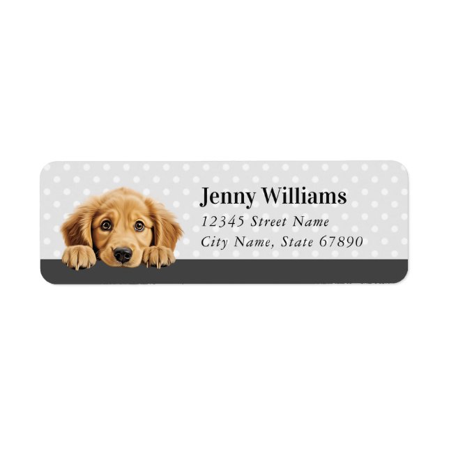 Golden Retriever Chien Retourner l'adresse Étiquet (Devant)