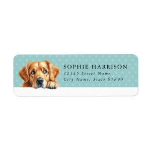 Golden Retriever Chien Retourner l'adresse Étiquet