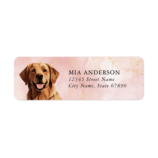 Golden Retriever Chien Retourner l'adresse Étiquet (Devant)