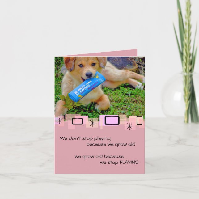 Golden Retriever Chiot Carte de voeux Anniversaire (Devant)
