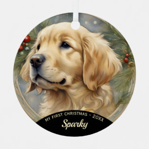 Golden Retriever Chiot Premier ornement de Noël
