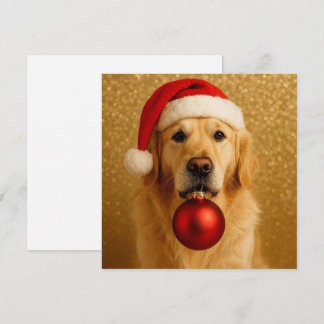 Golden Retriever Christmas Card. Holiday Card