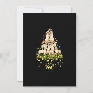Golden Retriever Christmas Dog Tree Light Holiday Invitation
