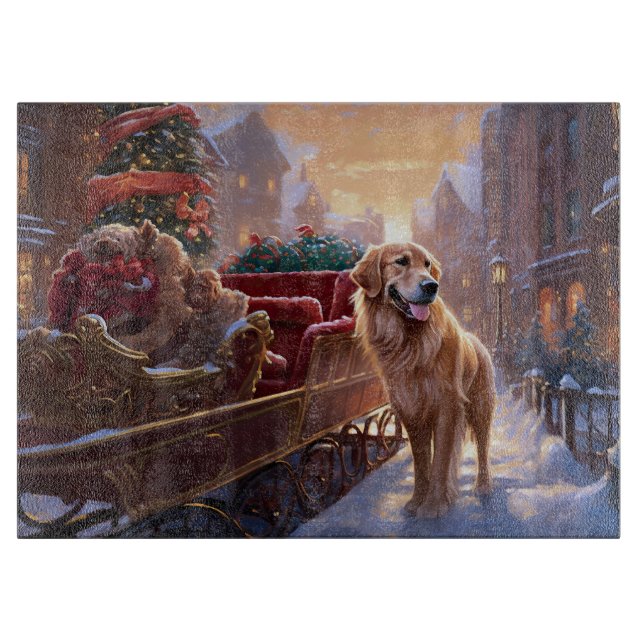 Golden Retriever Christmas Festive Season  Cutting Board (Front)