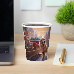 Golden Retriever Christmas Festive Season  Paper Cups