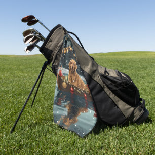 Golden Retriever Christmas Festive Voyage  Golf Towel