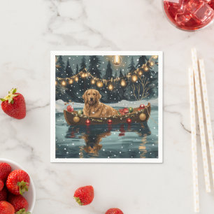 Golden Retriever Christmas Festive Voyage Napkin