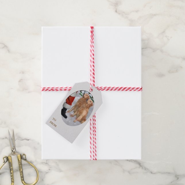 Golden Retriever Christmas Gift Tags (With Twine)
