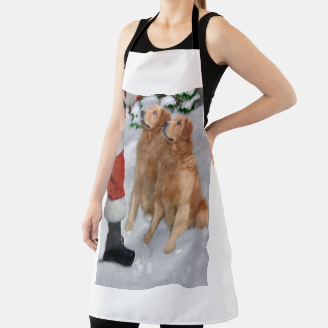 Golden Retriever Christmas Gifts Ornament Apron (Insitu)