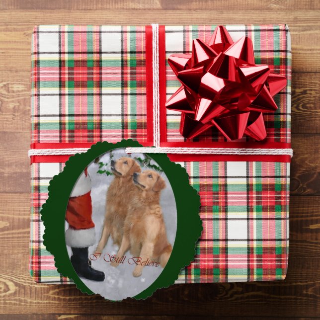 Golden Retriever Christmas Gifts Ornament Card (Insitu (Gift))