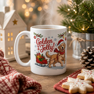 Golden Retriever Christmas Golden & Jolly Holiday  Coffee Mug