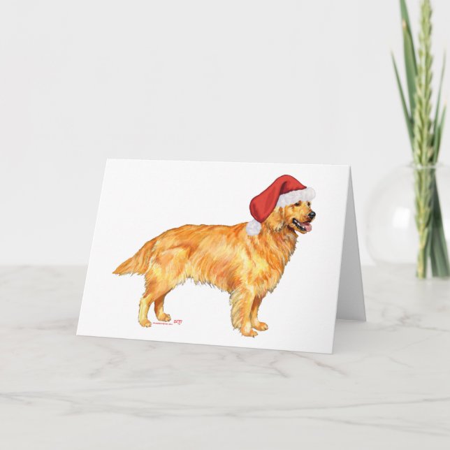 Golden Retriever Christmas Holiday Card (Front)