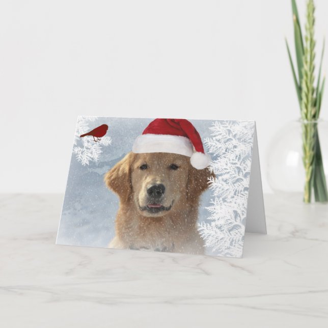 Golden Retriever Christmas humour Holiday Card (Front)