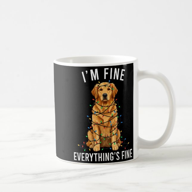 Golden Retriever Christmas I'm Fine Everything Is  Coffee Mug (Right)