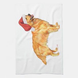 Golden Retriever Christmas Kitchen Towel