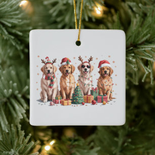 Golden Retriever Christmas Lover Dog Mom Xmas Ceramic Ornament