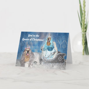 Golden Retriever Christmas Queen Holiday Card