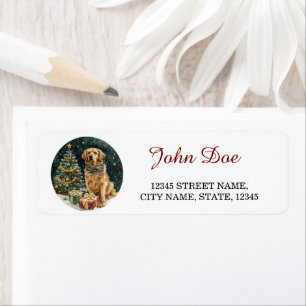 Golden Retriever Christmas Retourner l'adresse