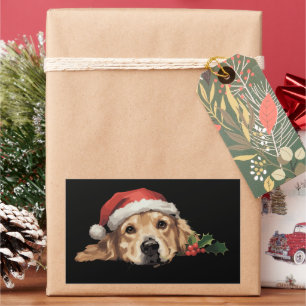 Golden Retriever Christmas Santa Hat Dog Xmas Sticker