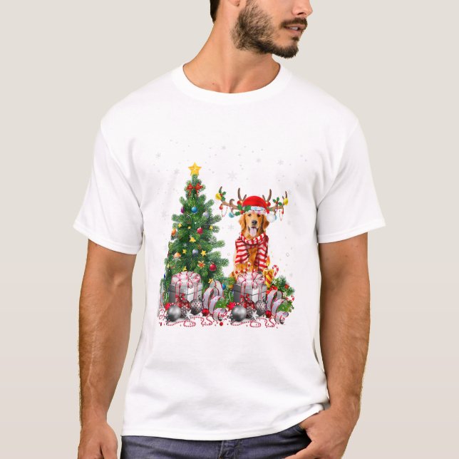 Golden Retriever Christmas T-Shirt (Front)