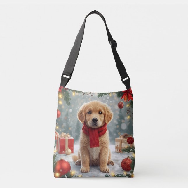 Golden Retriever Christmas Tote Bag (Front)