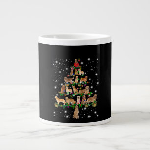 Golden Retriever Christmas Tree Covered By Flash Large Coffee Mug