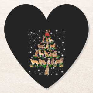 Golden Retriever Christmas Tree Covered By Flash Paper Coaster