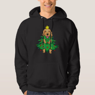 Golden Retriever Christmas Tree Funny Mom Dad Dog Hoodie