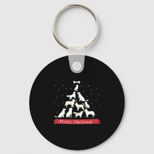 Golden Retriever Christmas Tree Keychain