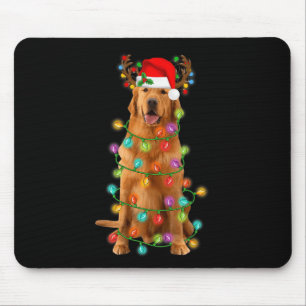 Golden Retriever Christmas Tree Lights Pajama Dog Mouse Pad