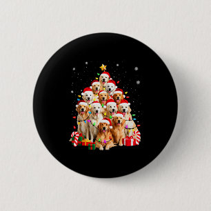 Golden Retriever Christmas Tree Ornament Decor Xma 2 Inch Round Button