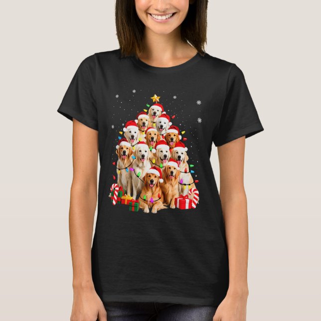 Golden Retriever Christmas Tree Ornament Decor Xma T-Shirt (Front)