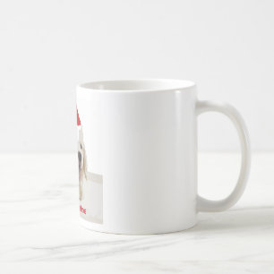 Golden Retriever Christmas with Santa Hat Coffee Mug