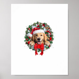 Golden Retriever Christmas Wreath Decoration Xmas