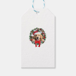 Golden Retriever Christmas Wreath Decoration Xmas Gift Tags