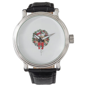 Golden Retriever Christmas Wreath Decoration Xmas  Watch